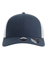 Atlantis Headwear BRYCE Sustainable Trucker Cap #color_Navy/ White