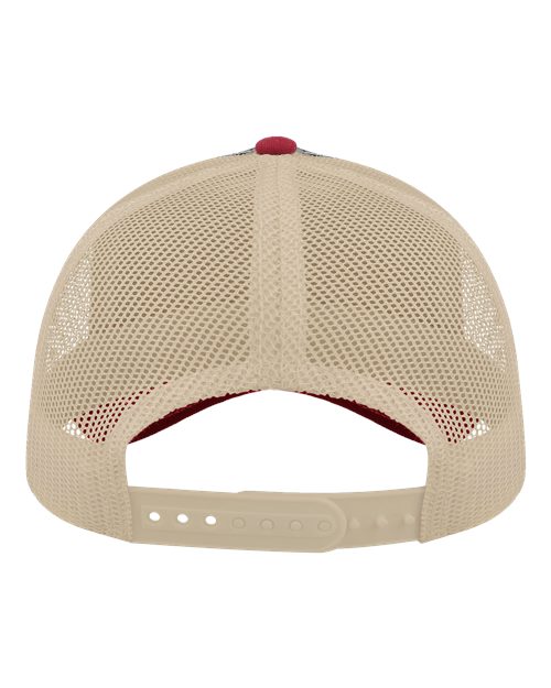 Atlantis Headwear RAPPER Sustainable Canvas Cap #color_Navy/ Burgundy/ Khaki
