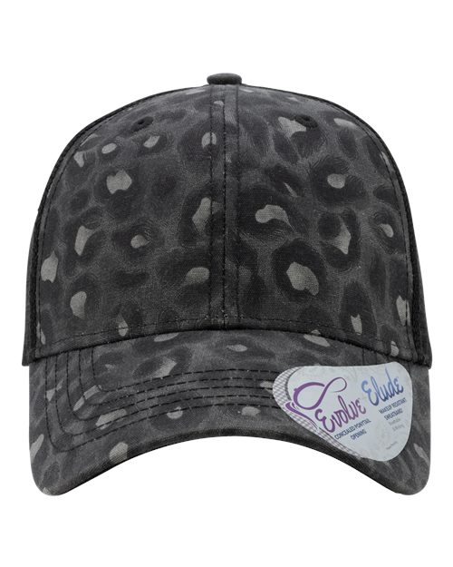 Infinity Her CHARLIE Women's Modern Trucker Cap #color_Black Leopard/ Black