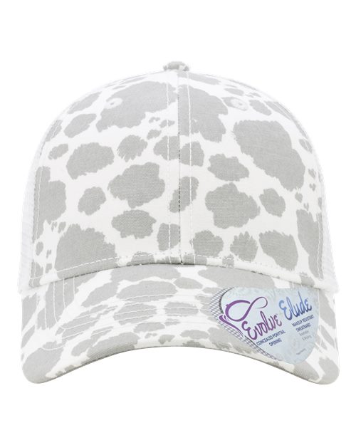 Infinity Her CHARLIE Women's Modern Trucker Cap #color_Grey Cow/ White