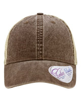 Infinity Her TESS Women's Washed Mesh-Back Cap #color_Chocolate/ Fawn/ Khaki