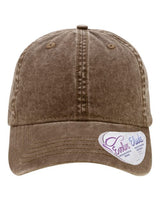 Infinity Her CASSIE Women's Pigment-Dyed with Fashion Undervisor Cap #color_Chocolate/ Fawn