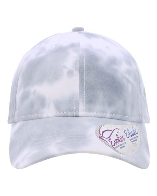 Infinity Her HATTIE Women's Garment-Washed Fashion Print Cap #color_Tie-Dye Slate Blue