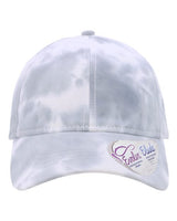 Infinity Her HATTIE Women's Garment-Washed Fashion Print Cap #color_Tie-Dye Slate Blue