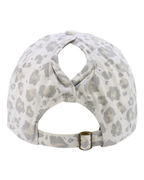 Infinity Her HATTIE Women's Garment-Washed Fashion Print Cap #color_Snow Leopard