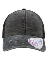 Infinity Her JANET Women's Printed Visor with Mesh Back Cap #color_Black/ Black Leopard/ Black