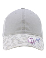 Infinity Her JANET Women's Printed Visor with Mesh Back Cap #color_Grey/ Snow Leopard/ White