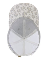 Infinity Her JANET Women's Printed Visor with Mesh Back Cap #color_Grey/ Snow Leopard/ White