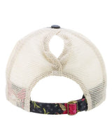 Infinity Her JANET Women's Printed Visor with Mesh Back Cap #color_Black/ Floral/ Khaki