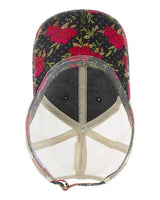 Infinity Her JANET Women's Printed Visor with Mesh Back Cap #color_Black/ Floral/ Khaki