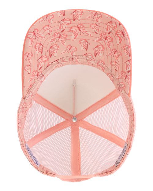 Infinity Her ROSIE Women's Foam Trucker Cap #color_Dusty Pink/ Pink/ Peachy Pink/ Butterfly