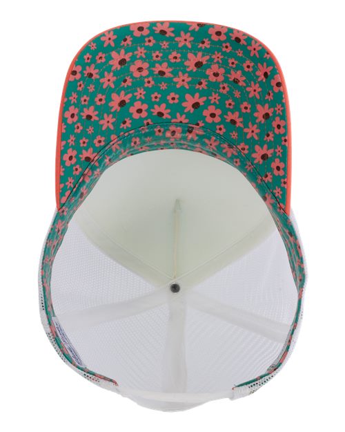 Infinity Her ROSIE Women's Foam Trucker Cap #color_Ivory/ Sherbert/ White/ Floral