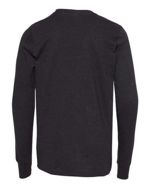 Bella + Canvas 3501Y Youth Jersey Long-Sleeve T-Shirt #color_BLACK HEATHER