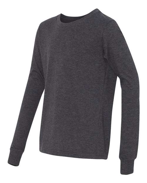 Bella + Canvas 3501Y Youth Jersey Long-Sleeve T-Shirt #color_DK GREY HTHR