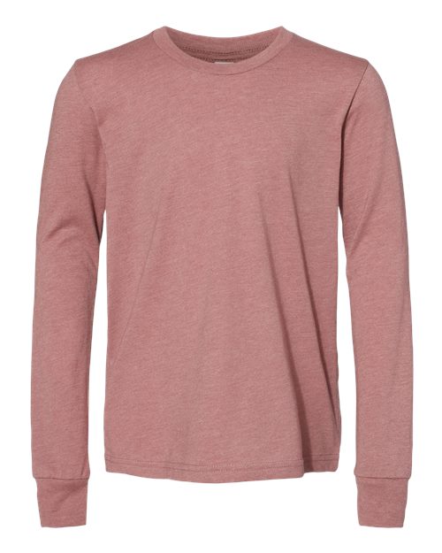 Bella + Canvas 3501Y Youth Jersey Long-Sleeve T-Shirt #color_HEATHER MAUVE