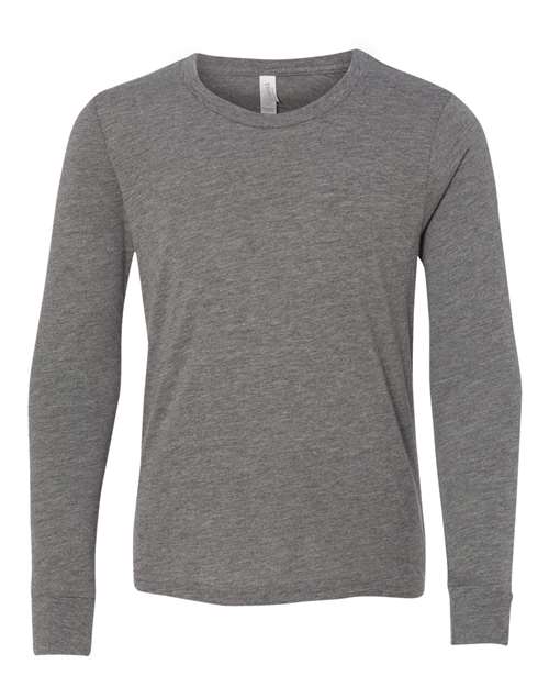 Bella + Canvas 3501Y Youth Jersey Long-Sleeve T-Shirt #color_GREY TRIBLEND