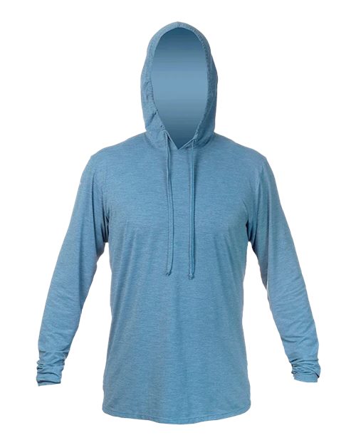 ANETIK MVLPRH8 Low Pro Tech Hooded Long Sleeve T-Shirt #color_Bahama Heathered