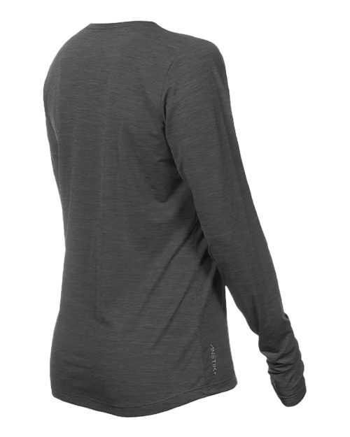 ANETIK WSBRZL0 Women's Breeze Tech Long Sleeve T-Shirt #color_Charcoal Heathered
