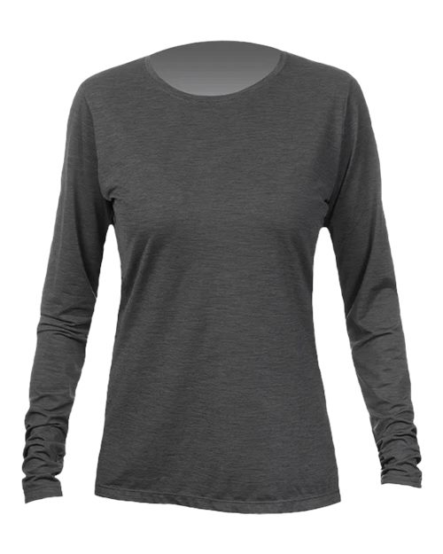 ANETIK WSBRZL0 Women's Breeze Tech Long Sleeve T-Shirt #color_Charcoal Heathered