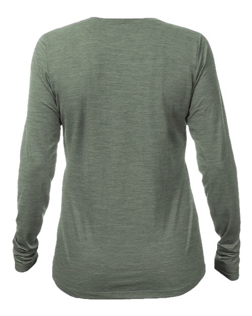 ANETIK WSBRZL0 Women's Breeze Tech Long Sleeve T-Shirt #color_Dark Olive Heathered