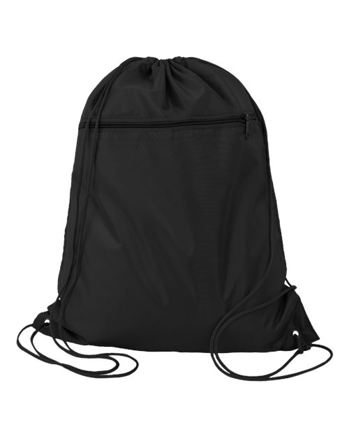 Q-Tees Q135200 Polyester Cinchpack #color_Black