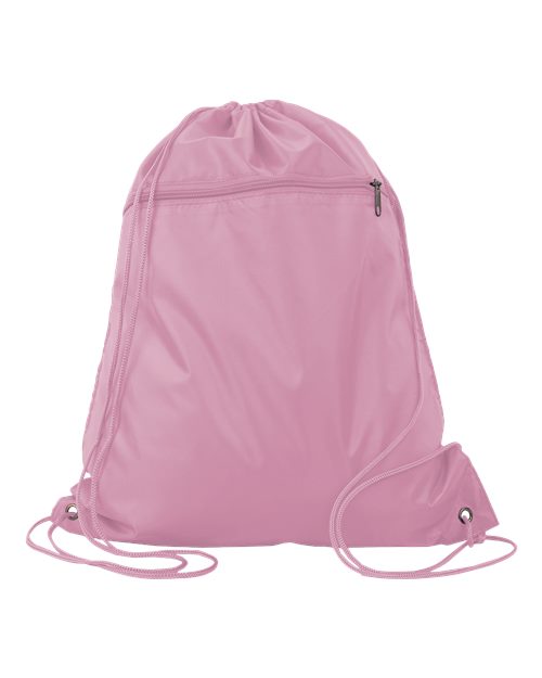 Q-Tees Q135200 Polyester Cinchpack #color_Light Pink