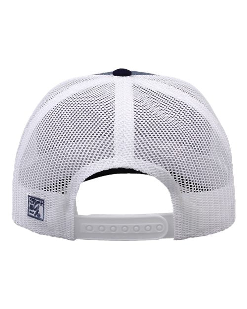 The Game GB452E Everyday Trucker Cap #color_Marine Blue/ Navy/ White