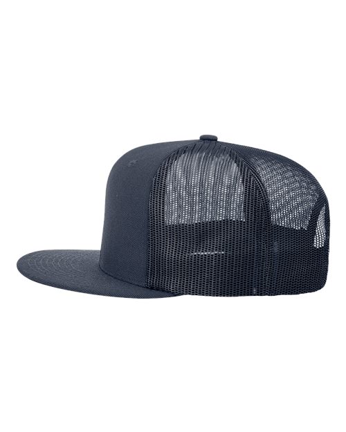 Richardson 511 Wool Blend Flat Bill Trucker Cap #color_Navy/ Navy