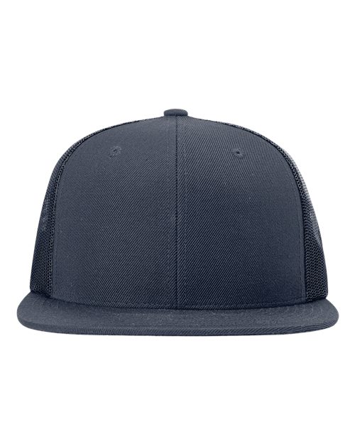 Richardson 511 Wool Blend Flat Bill Trucker Cap #color_Navy/ Navy