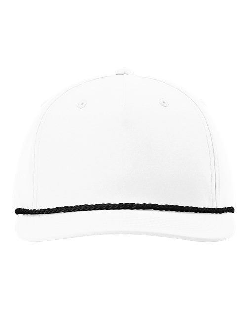 Richardson 258 Five Panel Classic Rope Cap #color_White/Black