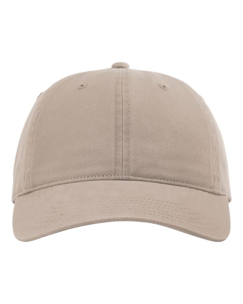 Richardson 326 Peach Twill Dad Hat #color_Dark Khaki