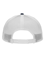 Sportsman SP1450 Traditional Lo-Pro Mesh Back Trucker Fit Cap #color_Navy Camo/ White
