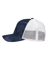Sportsman SP1450 Traditional Lo-Pro Mesh Back Trucker Fit Cap #color_Navy Camo/ White