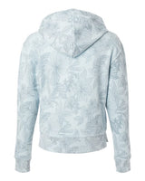MV Sport W24105 Women's Maddie Floral Print Hooded Sweatshirt #color_Arctic Blue