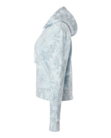 MV Sport W24105 Women's Maddie Floral Print Hooded Sweatshirt #color_Arctic Blue