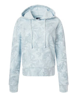 MV Sport W24105 Women's Maddie Floral Print Hooded Sweatshirt #color_Arctic Blue
