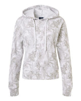 MV Sport W24105 Women's Maddie Floral Print Hooded Sweatshirt #color_Ash