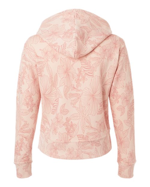 MV Sport W24105 Women's Maddie Floral Print Hooded Sweatshirt #color_Cameo Pink