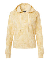 MV Sport W24105 Women's Maddie Floral Print Hooded Sweatshirt #color_Sun Ray