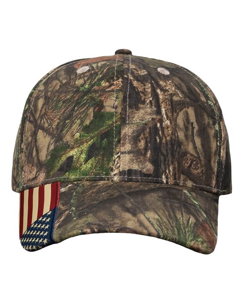 Kati LC350 Camo Woven USA Flag Cap #color_Xtra/ USA Flag