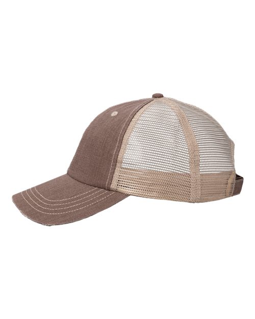 Valucap VC990 Contrast Stitch Cap #color_Brown/ Khaki