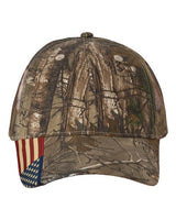 Kati LC350M Camo Woven USA Flag Mesh Cap #color_Xtra/ Xtra/ USA Flag Mesh