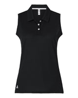 Adidas A1005 Women's Ottoman Sleeveless Polo #color_Black