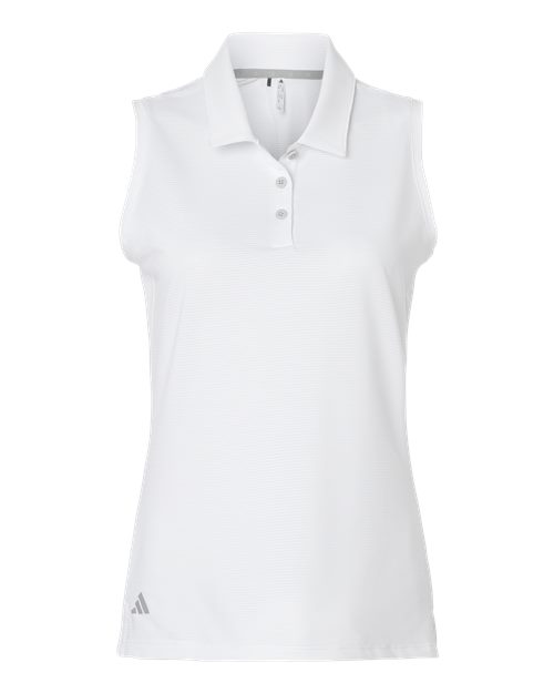 Adidas A1005 Women's Ottoman Sleeveless Polo #color_White