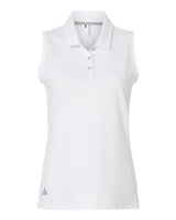 Adidas A1005 Women's Ottoman Sleeveless Polo #color_White