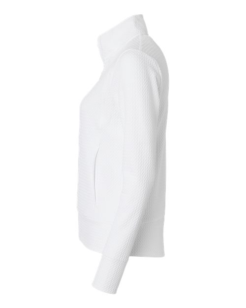 Adidas A1007 Women's Ultimate Textured Full-Zip Jacket #color_White