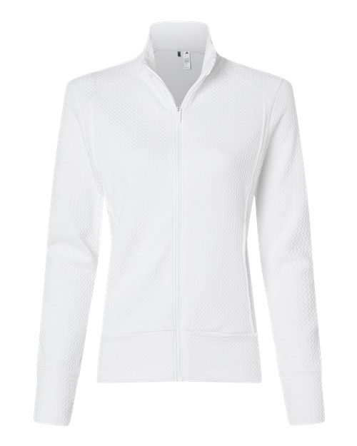 Adidas A1007 Women's Ultimate Textured Full-Zip Jacket #color_White