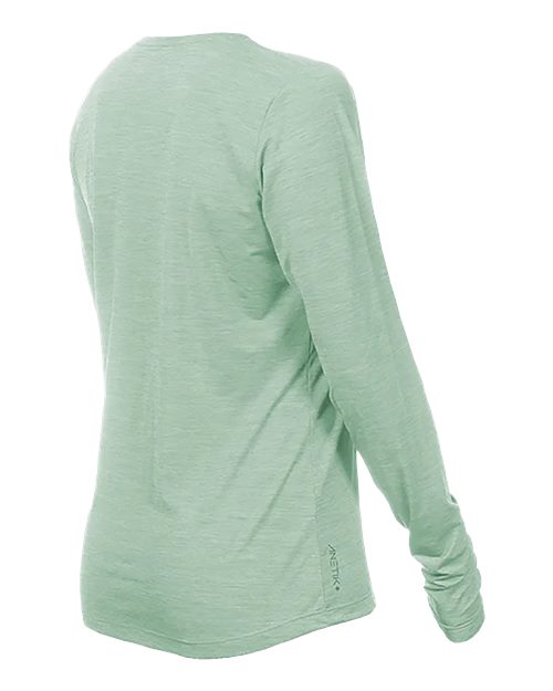 ANETIK WSBRZL0 Women's Breeze Tech Long Sleeve T-Shirt #color_Olive Heathered