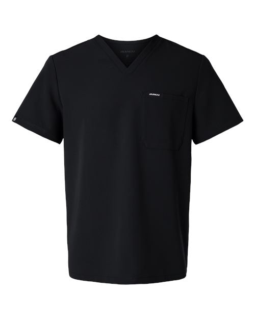 Jaanuu M10001 Holmes Everyday 1-Pocket Scrub V-Neck Top #color_Black