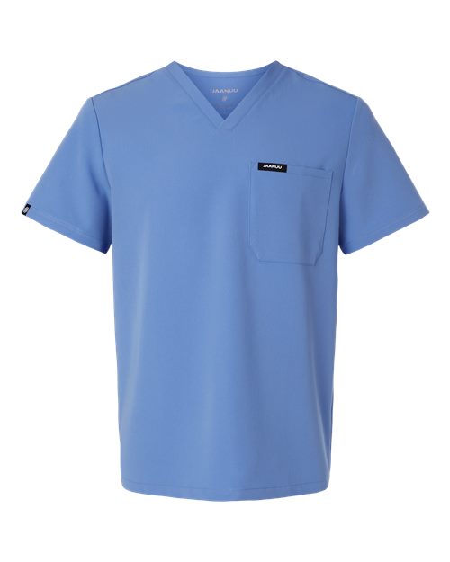 Jaanuu M10001 Holmes Everyday 1-Pocket Scrub V-Neck Top #color_Ceil Blue